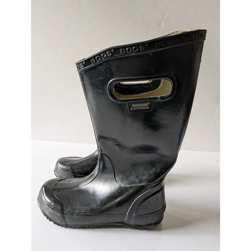 BOGS Rubber Waterproof Rain Snow Boots‎ 71325 Black Youth 2